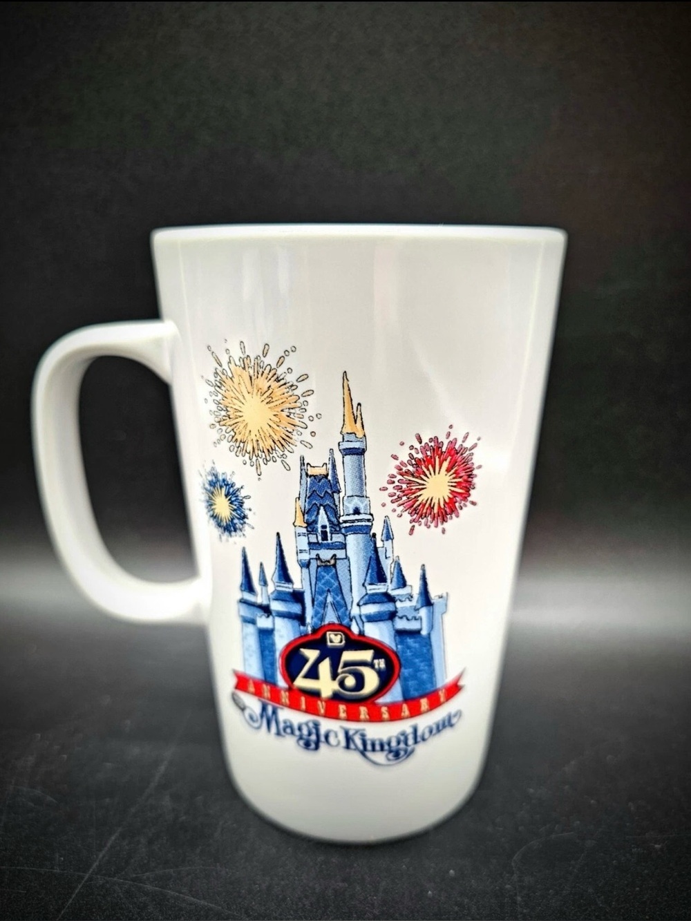Disney Starbucks Magic Kingdom 45th Anniversary Castle Mug 16oz White Firework
